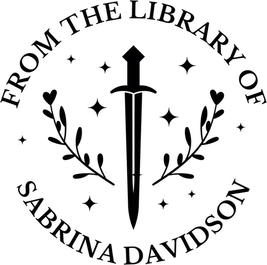 from The Library of Embossers & Stamps for Fantasy Book Readers | Custom Embosser | Custom Stamp | Ex Libris | Elevate Your Fantasy Collection of Stories and Novels (Design 19, Wood Hand Stamp)