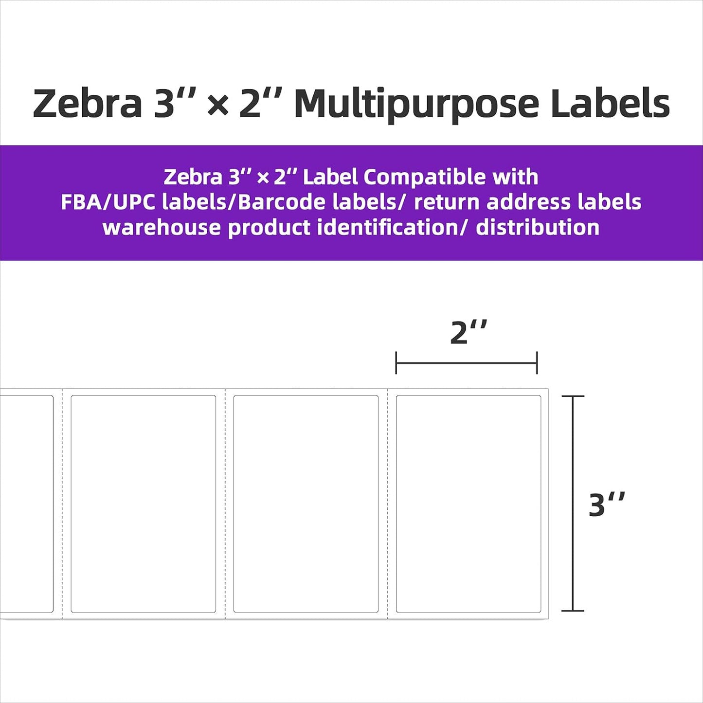 AveneMark 12 Rolls 3” X 2” Direct Thermal Labels for Barcodes, Address Labels Perforated & Compatible with Rollo & Zebra Desktop Label Printers (700/Roll)