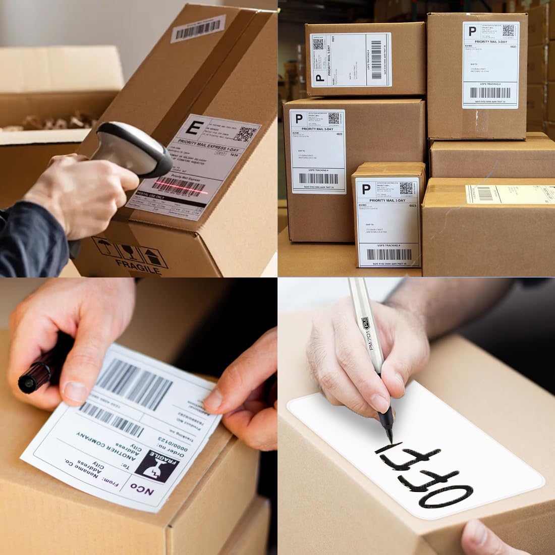 Thermal Labels, 4x6 Shipping Labels Pack of 8000 Perforated Shipping Label Papers, FanFold Thermal Printer Labels, Sticker Labels to Write on, Permanent Strong Adhesive, Commercial Grade