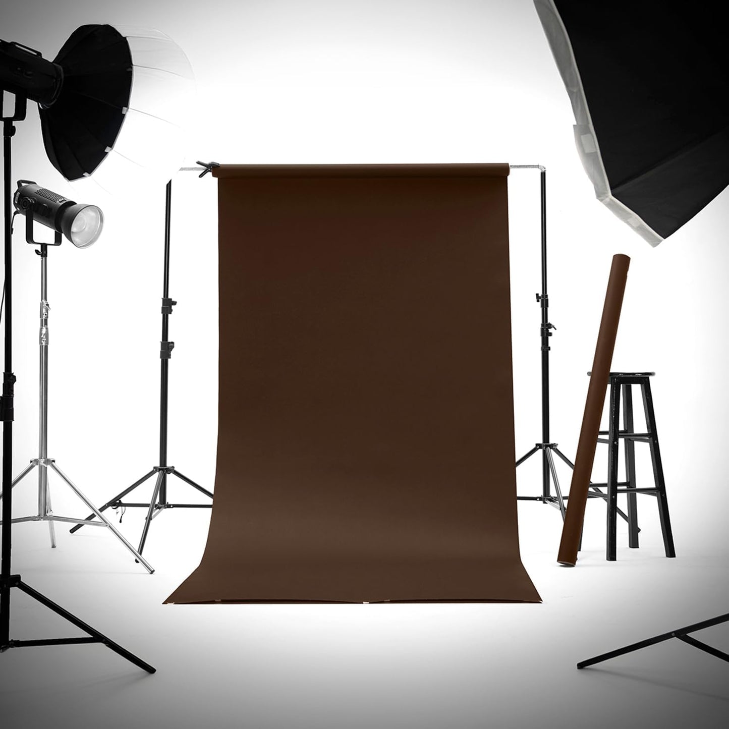 Kate Seamless Paper Backdrop Brown Paper Backdrop Seamless Backdrop Paper Rolls (53''x32.8' Coco Brown)