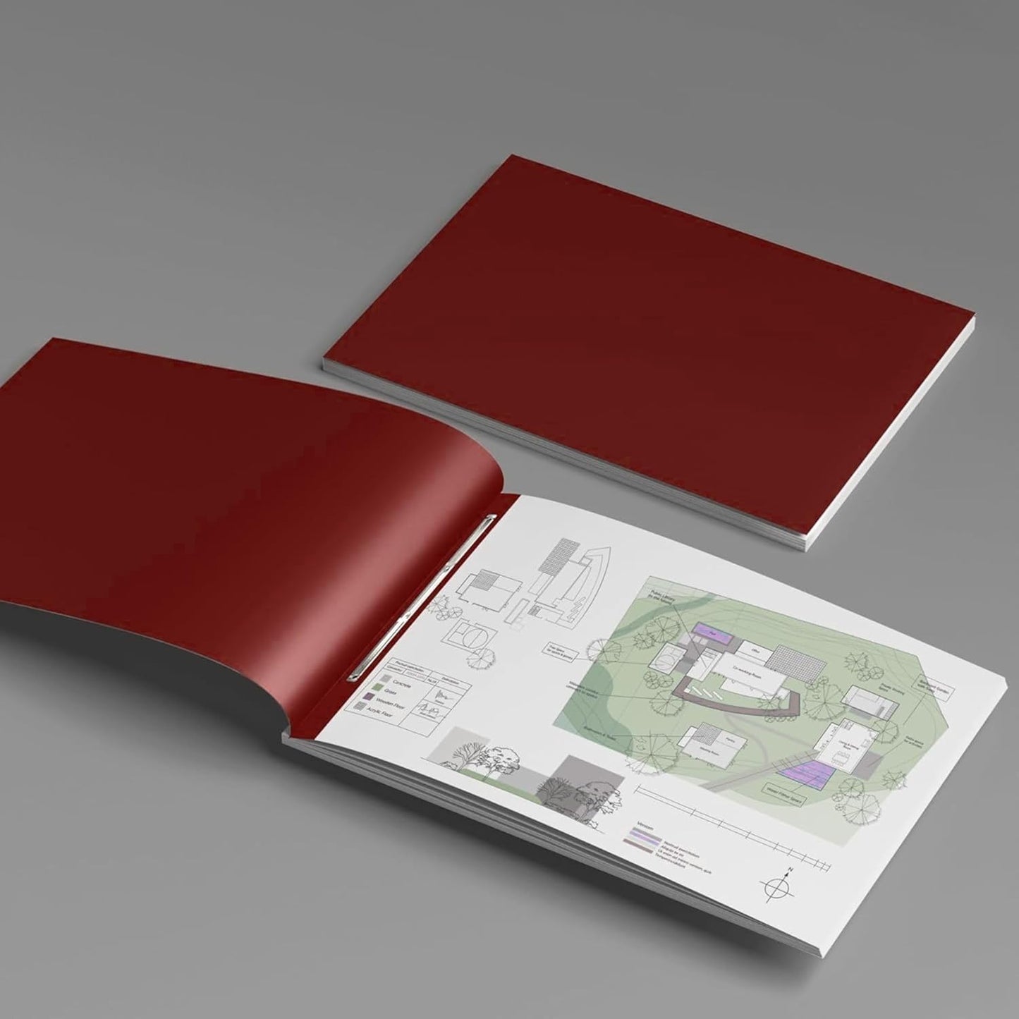 Performore 11x17 Landscape Presentation Binder Folders | Fiberboard Covers | 3-Inch Capacity | 50 Clear Sheet Protectors | Archival-Quality Document Storage | Pack of 10 (Red)