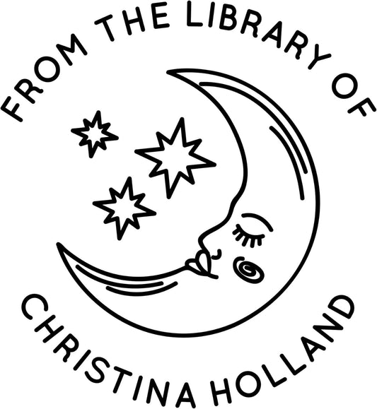 from The Library of Embossers & Stamps for Fantasy Book Readers | Custom Embosser | Custom Stamp | Ex Libris | Elevate Your Fantasy Collection of Stories and Novels (Design 12, Wood Hand Stamp)