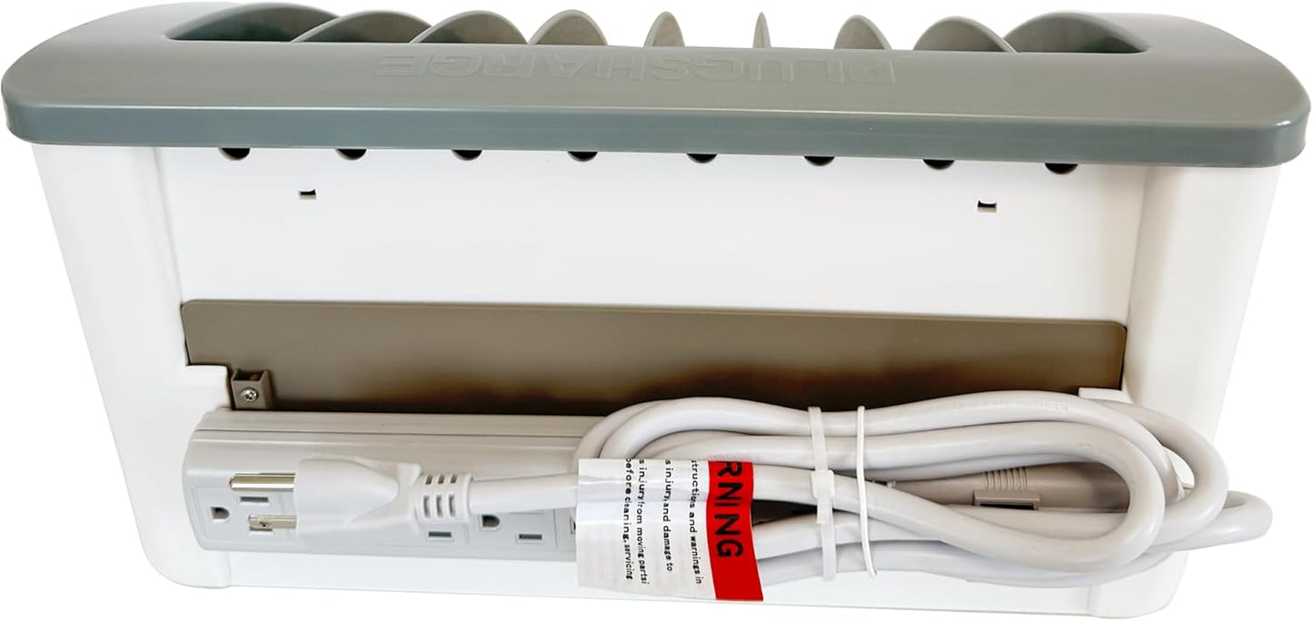 8-Device Laptop & Tablet Charging Station – Classroom & Office Organizer with Circuit Breaker & Cable Management – Fits Laptops, Chromebooks & Tablets Up to 15.6'' & 1.375'' Thick