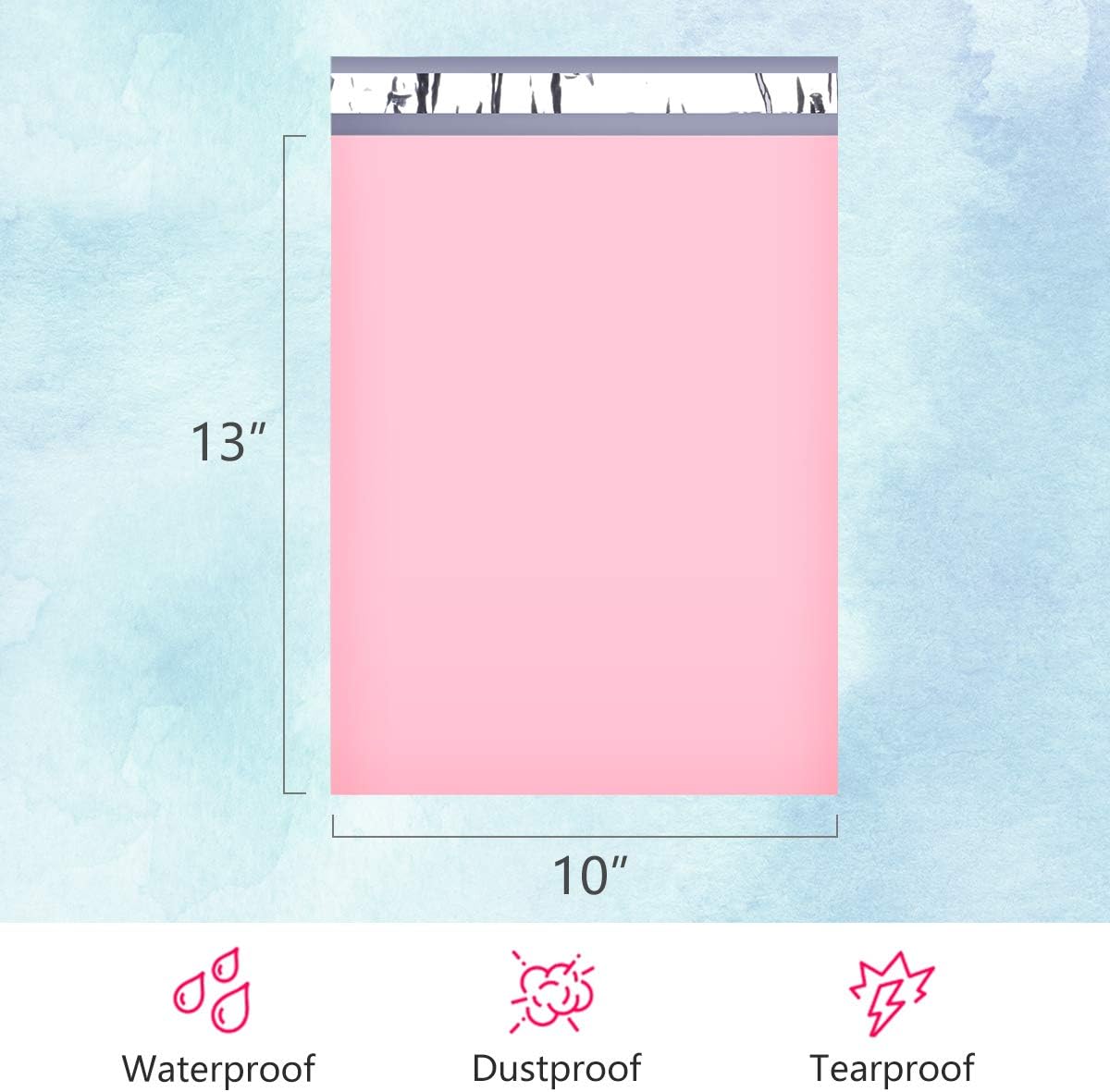 UCGOU Poly Mailers 10x13 Inch Light Pink 100 Pack Shipping Bags #4 Strong Mailing Envelopes Boutique Packaging Postal Self Seal Adhesive Waterproof and Tear Proof Small Business for Clothes Books