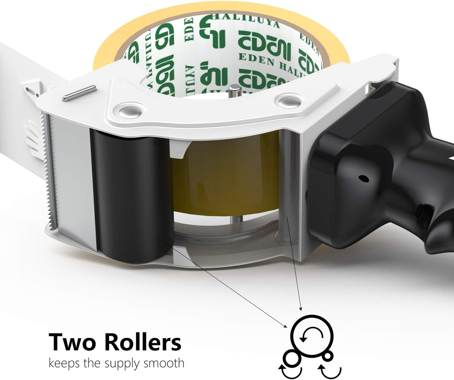 Fast Reload 2 Inch Tape Gun Dispenser Packing Packaging Sealing Cutter TG01 (TG01-WHT)