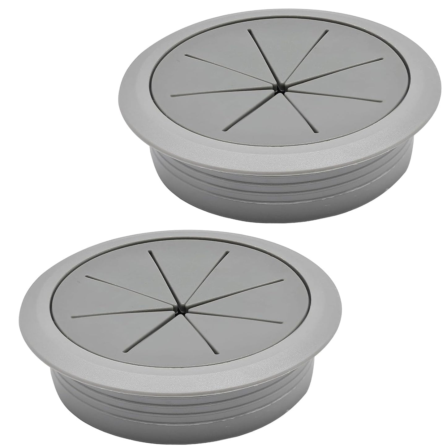 Desk Grommet 3-1/8" (80 mm), Desk Hole Cover for Cables Dark Grey, Cable Grommet ABS Plastic, Desk Hole Grommet for Office and Home Table Cable, Detachable & Flexible Cable Cord Organizer-2 Pcs