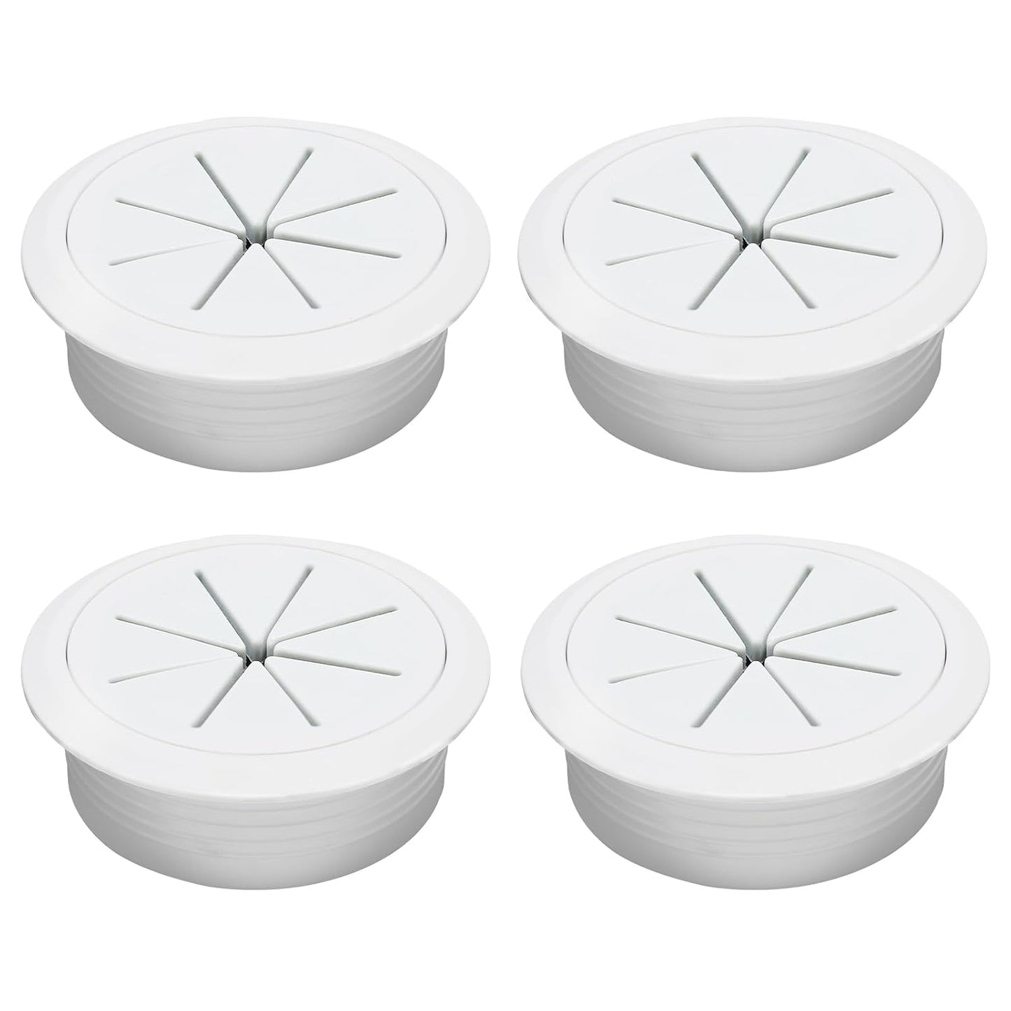 Desk Grommet 2" (50 mm), Desk Hole Cover for Cables White, Cable Grommet ABS Plastic, Desk Hole Grommet for Office and Home Table Cable, Detachable & Flexible Cable Cord Organizer-4 Pcs