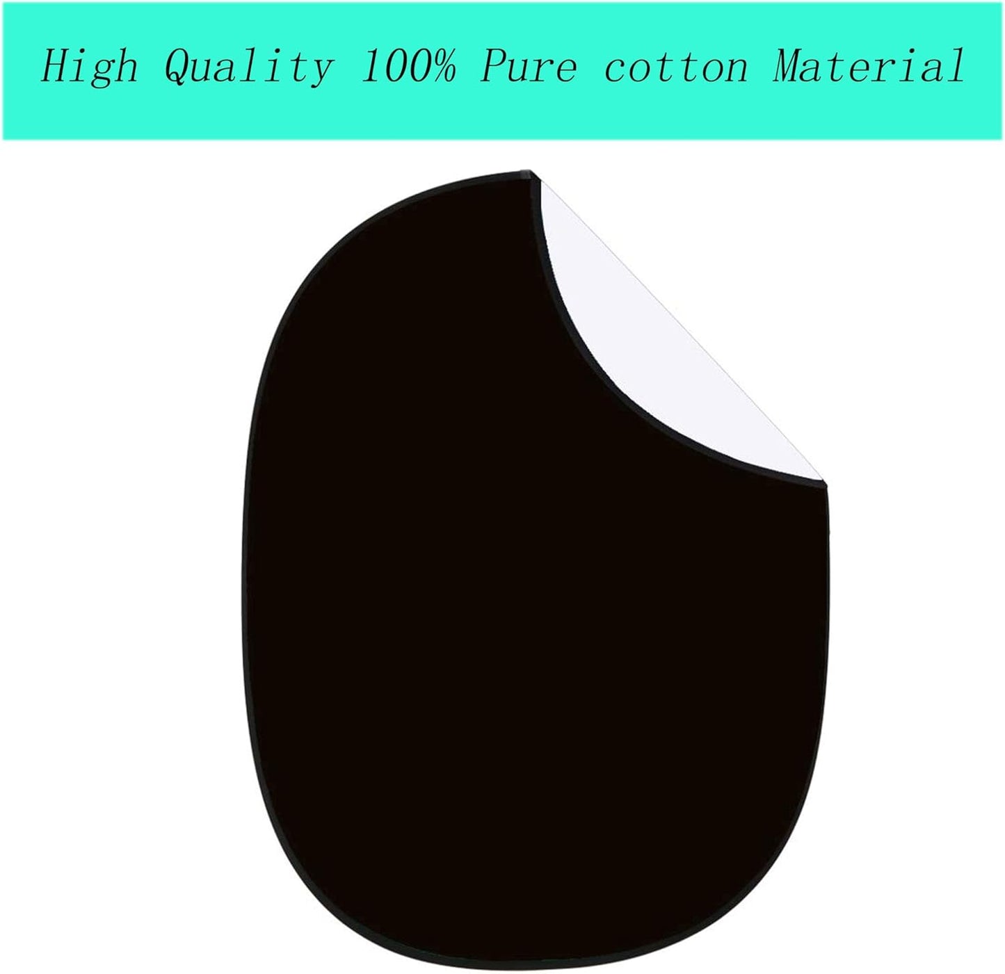 5x6.6ft/1.5×2m Chromakey Backdrop, 2-in-1 Black Screen and White Screen, Collapsible Reversible Pop Up Background for Photography Studio, Live Streaming, Video Shooting (Black/White)