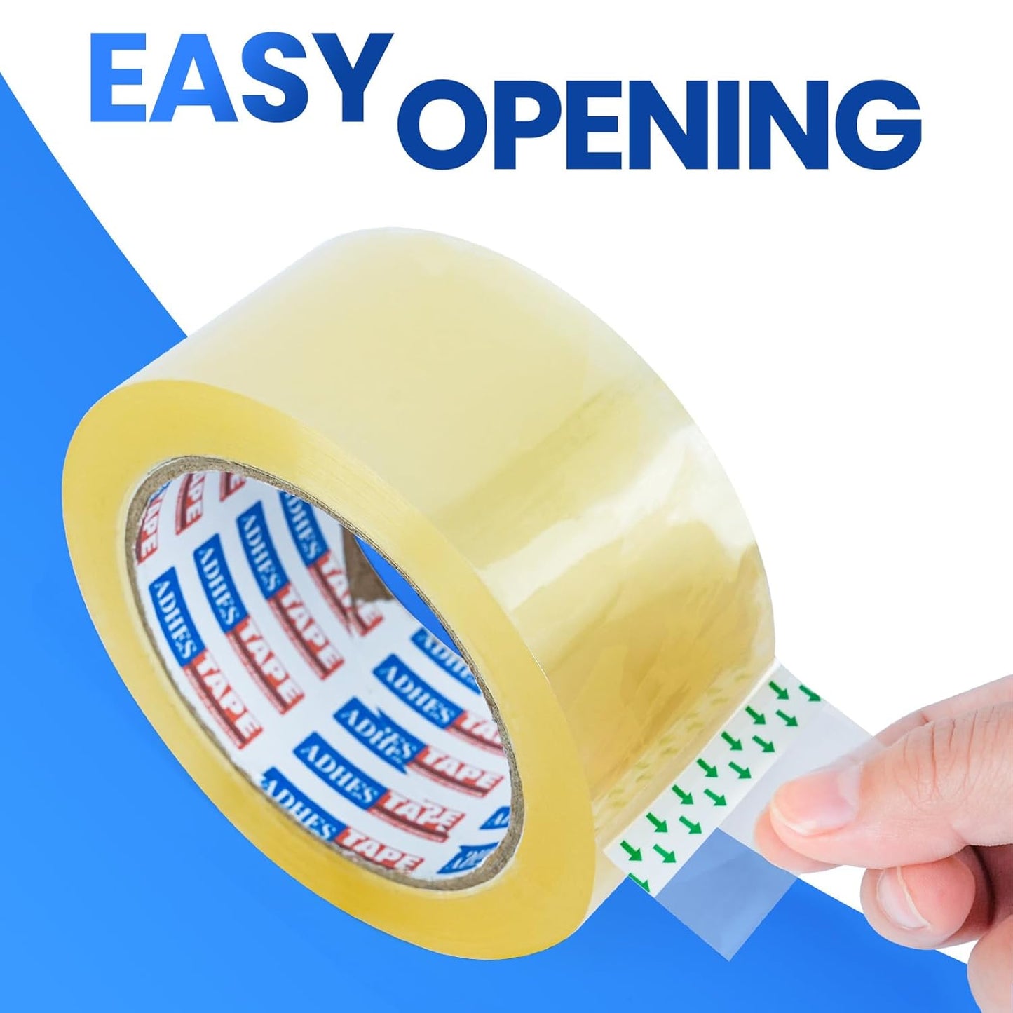 ADHES Packing Tape Shipping Tape Packaging Tape for Moving Boxes, 54.68yard Per Roll 1.88inch Width 2.6Mil Thickness
