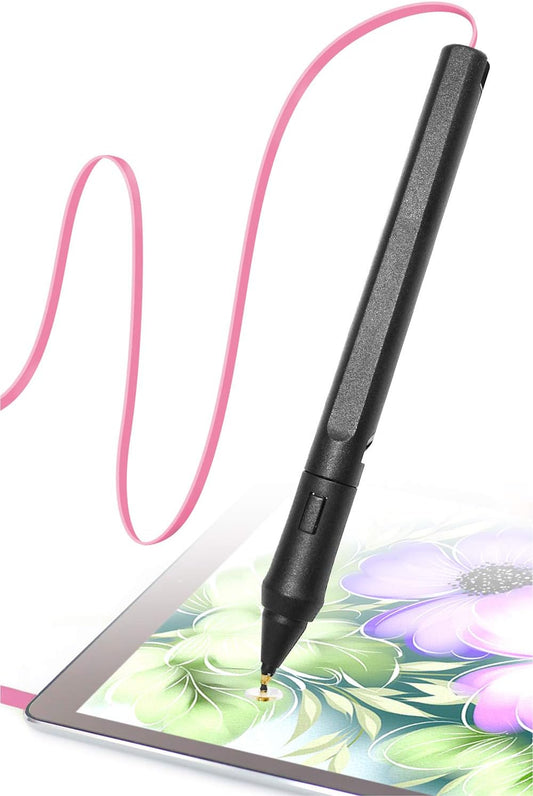 SonarPen: Pressure Sensitive Stylus Pen, with Palm Rejection and Shortcut Button. Battery-Less. Compatible with Apple iPad/iPhone/Android/Switch/Chromebook (Dirty Pink)