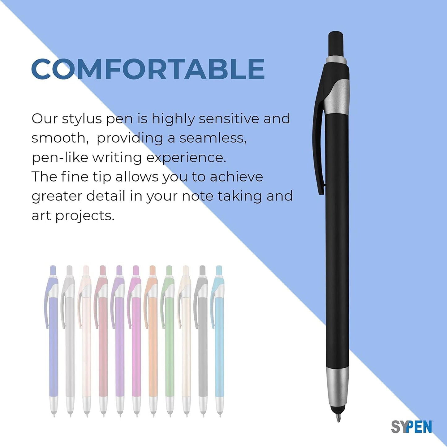 Personalized with Your Custom Logo or Text Pens-Pack of 300- for Marketing, Parties, and Events, 2 in 1 Capacitive Stylus & Ballpoint Pen Compatible with Touchscreen Devices, Black Ink, Red Pens