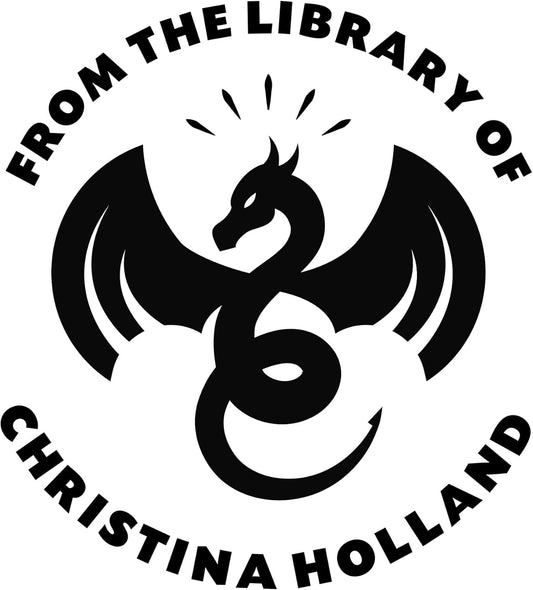 from The Library of Stamp for Fantasy Book Readers | Custom Stamp | Ex Libris | Elevate Your Dark Romance Collection of Stories and Novels (Design 5, Wood Hand Stamp)