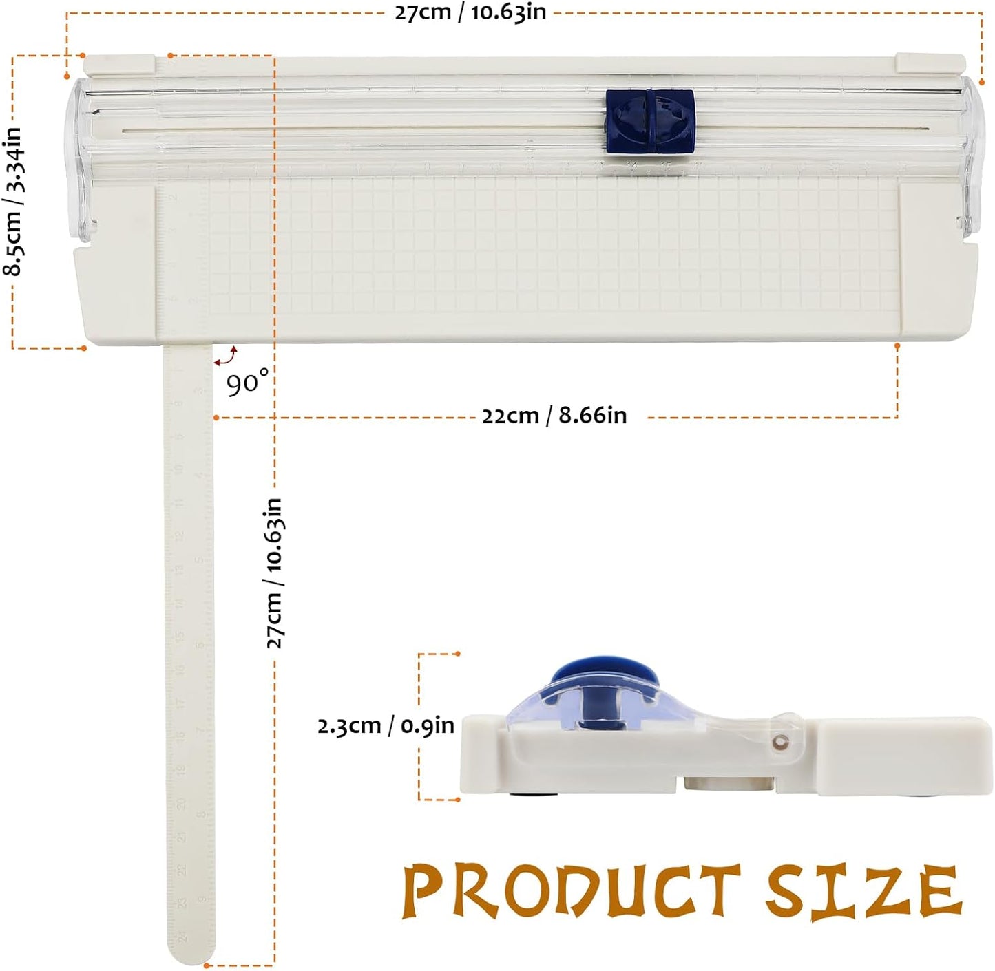 Mini Paper Cutter, Straight Small Paper Trimmer with Side Ruler for Scrapbooking Craft, Paper, Coupon, Label, Cardstock