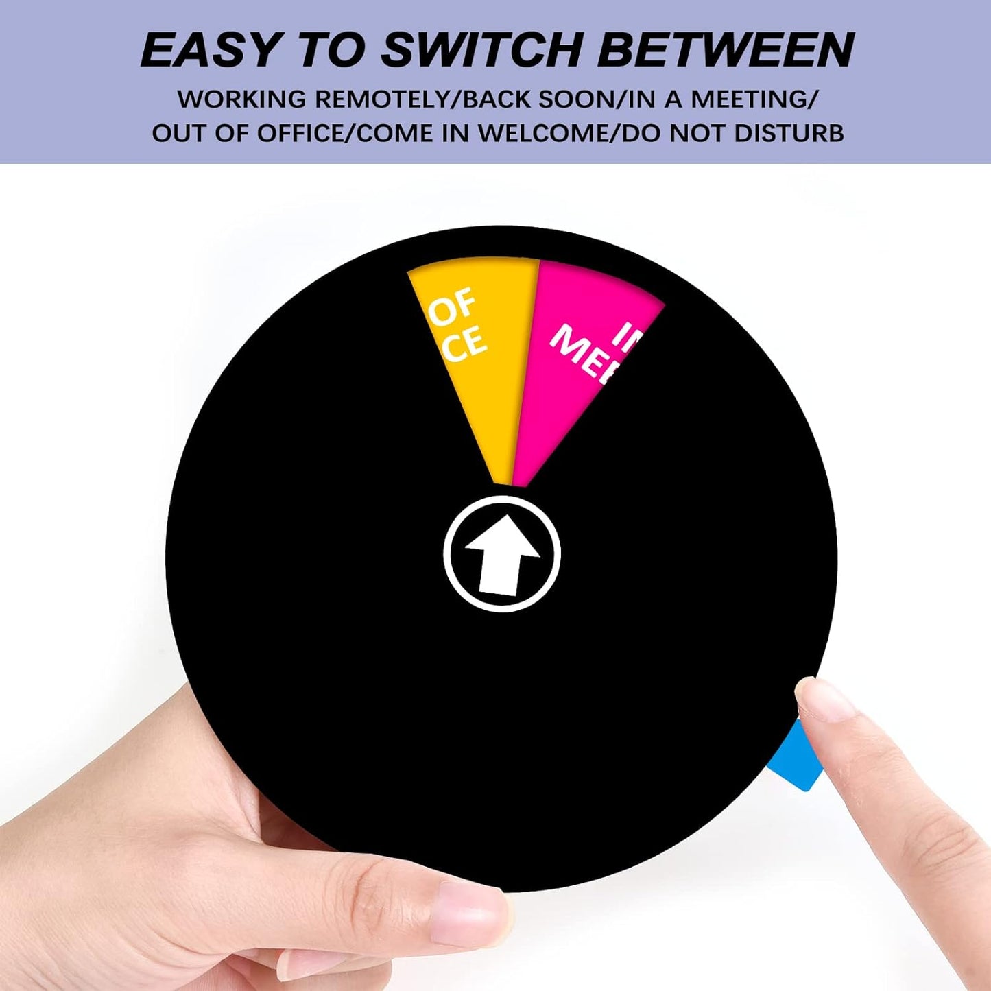 Office Door Sign,Do Not Disturb/Come in Welcome/Out of Office/in a Meeting/Back Soon/Working Remotely Sign, Privacy Door Indicator That Lets Others Know Whether You're Available Or Not (6inch,Black)