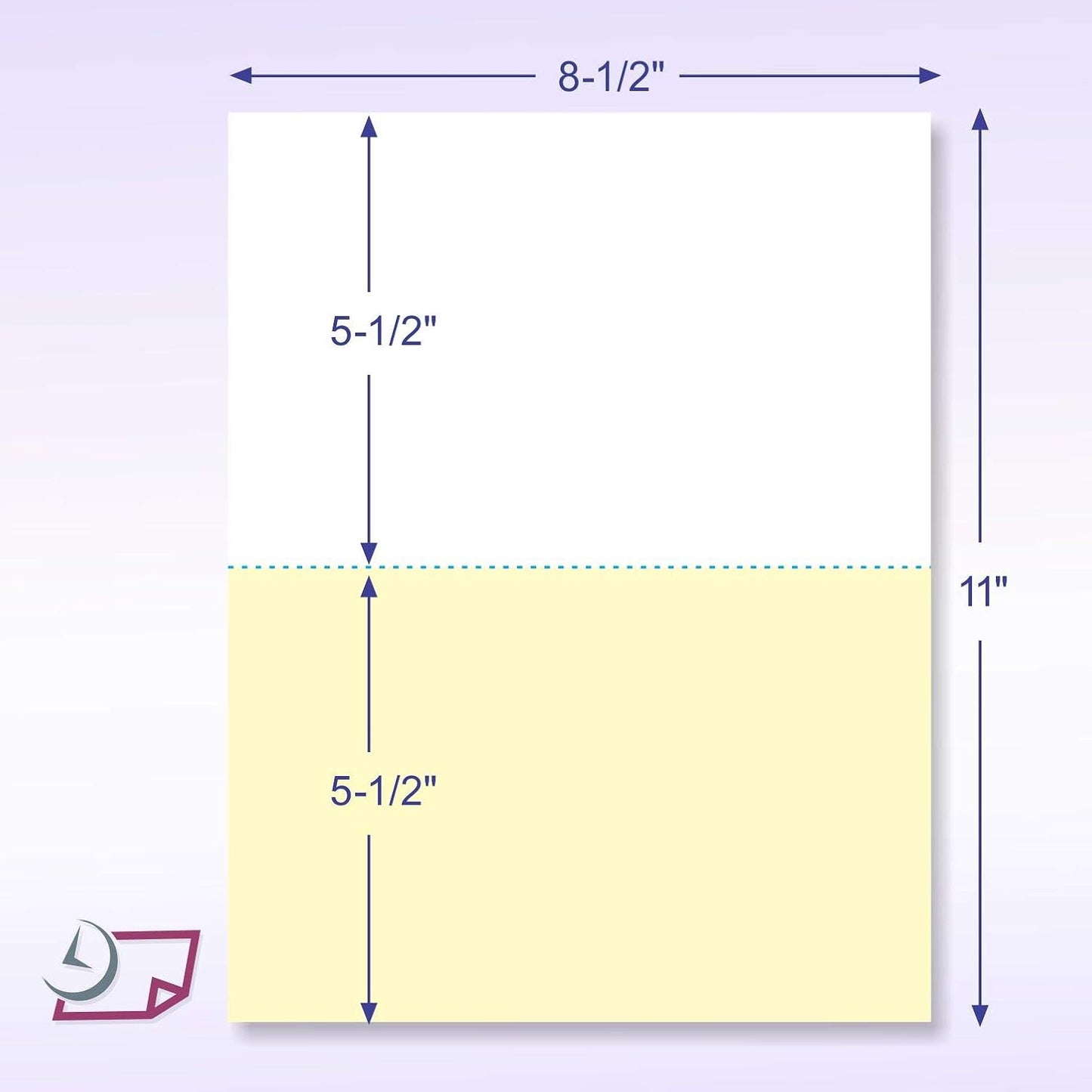 NextDayLabels - Case of 1,000 Sheets 8-1/2 x 11" 2 Part Perforated Paper, Great for Invoices, Receipt, Statement etc. (White/Yellow)