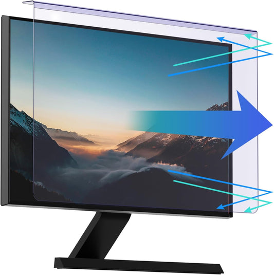 Anti Blue Light Screen Protector for 23, 23.6, 23.8 and 24 Inches Computer Monitor Hanging Type Blue Light Blocking Filter Anti Scratch Eye Protection Shield for Desktop Computer(BL HT 24 Inches)