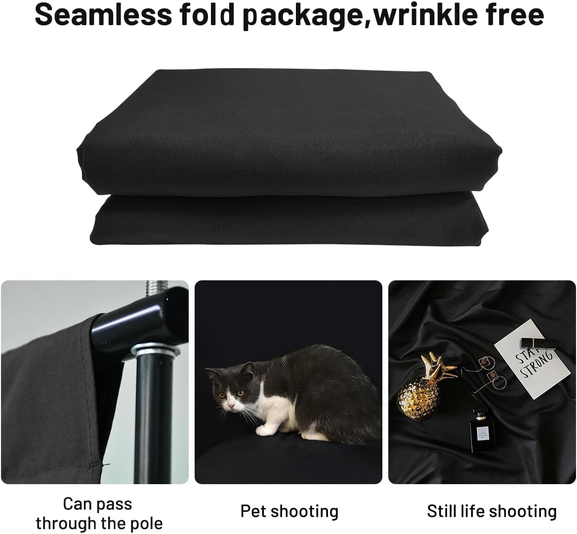 Black Backdrop Background,10 X 13 FT Large Photography Backdrop Photo Background Screen for Photography Photo Booth Backdrops for Photoshoot Background Screen Parties Curtain