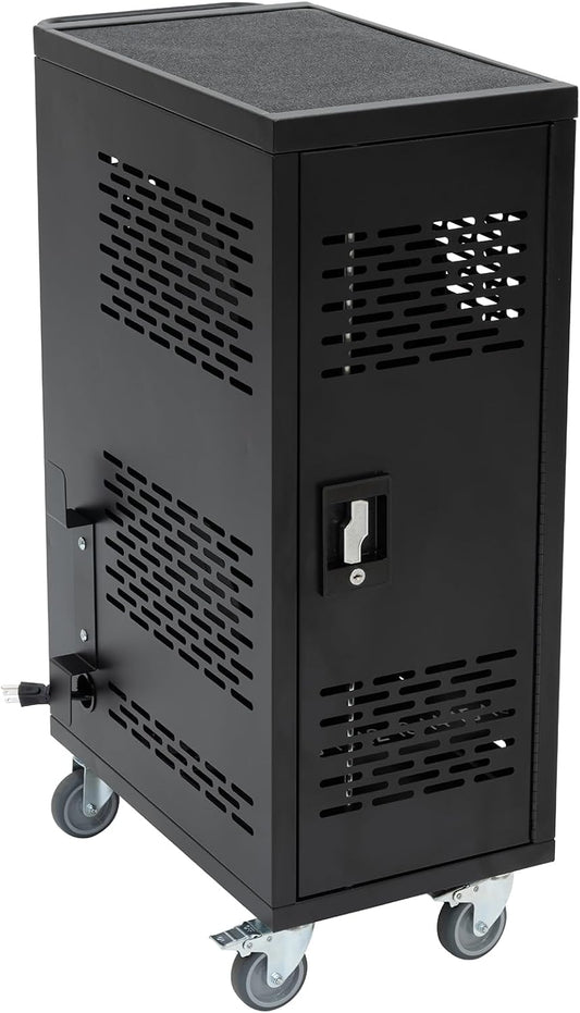 Pearington 16MINI-01KD 16-Device Classroom and Office Mobile Charging Storage Cart for Ipads, Chromebooks and Laptops, 34" x 20" Size
