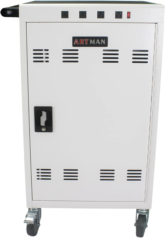 35 Device Mobile Charging Station for Laptops/Tablets/iPads/Chromebooks,35 Bay Lockable Charging Cabinet with Cable Management & Power Strip, Laptop & Tablet Storage Carts,Easy Assembly