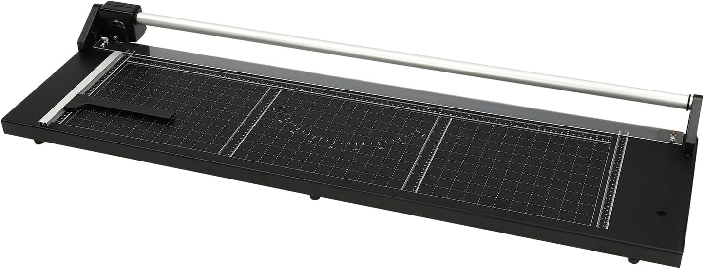 Professional Rotary Trimmer, 36" Cut Length, 0-60° Angle Scale, Photo Paper Cutter with Positioning Ruler & 2 Blades, for Cutting Card Stock, Office Paper with A Thickness of Less Than 1mm
