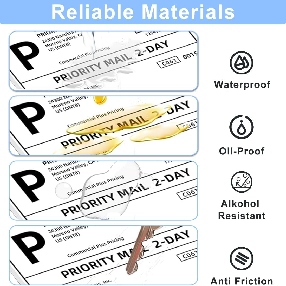 Shipping Labels, 4x6 Thermal Labels Pack of 1000 Perforated Shipping Label Papers, FanFold Thermal Printer Label Compatible with Rollo, Zebra, Nelko Direct Printer, Sticker to Write on