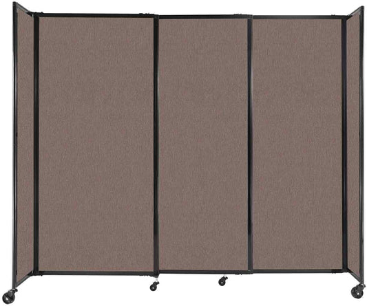 Versare Straightwall Sliding Portable Wall Partition | Freestanding Office Dividers | Locking Wheels | Temporary Room Separator | 7'2'' Wide x 6' Tall Latte Fabric Panels