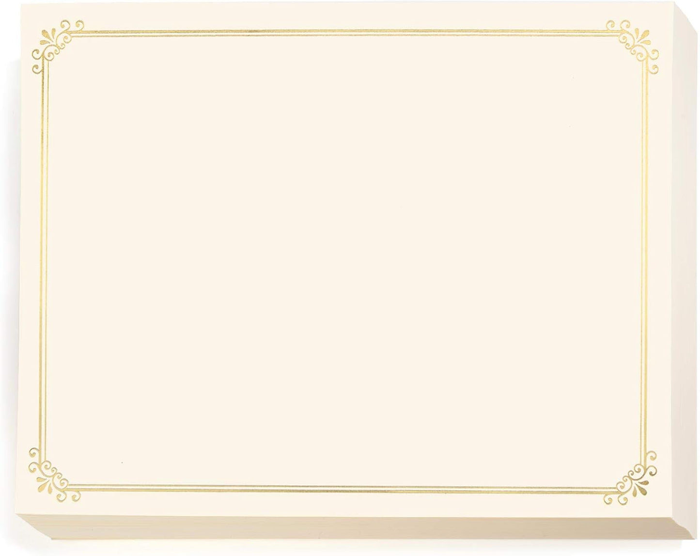 PaperDirect Gold Foil on Cream Simple Border Specialty Certificates, 8½ x 11, 50 Count, Certificates And Awards Paper, For School, Work, Diplomas & Award Certificates