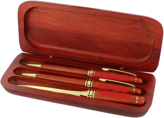 Pen, Pencil and Letter Opener Rosewood Finished Box Sets