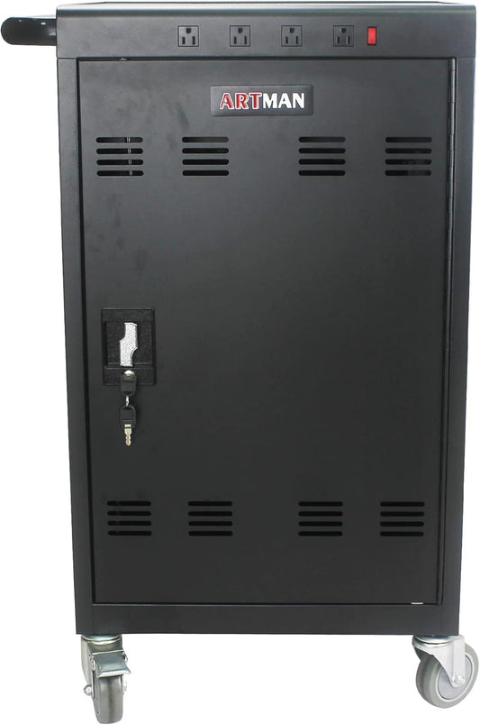 35 Device Mobile Charging Station for Laptops/Tablets/iPads/Chromebooks,35 Bay Lockable Charging Cabinet with Cable Management & Power Strip Included, Laptop & Tablet Storage Carts,Easy Assembly