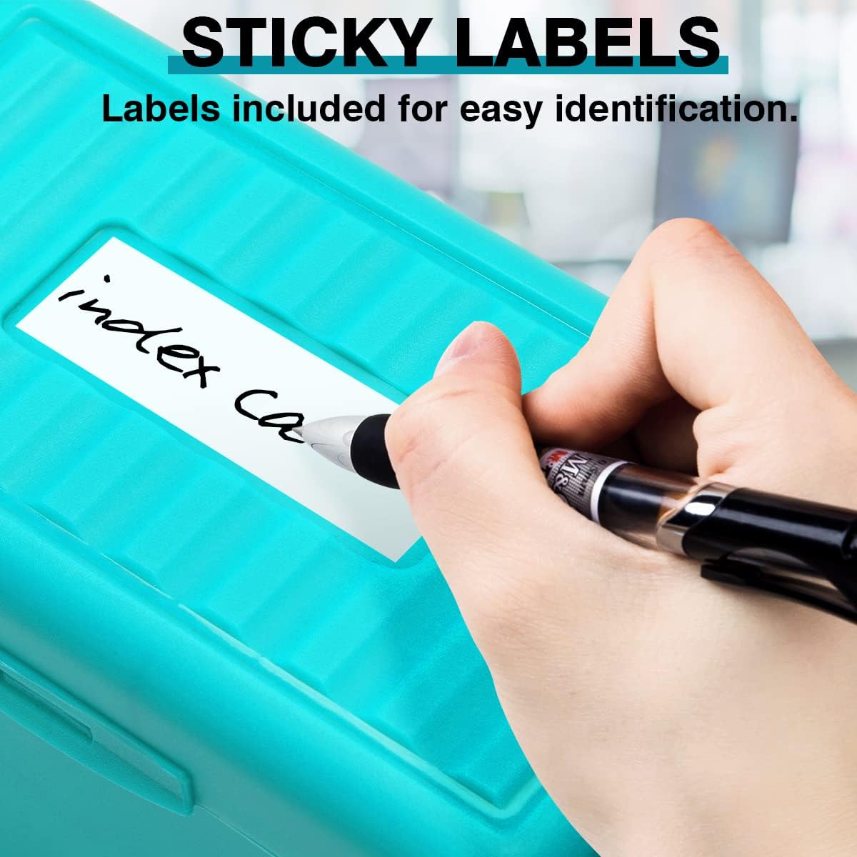 H4D Index Card Holder 3x5, Index Card Box Organizer Case, 3x5 Flash Note Card Holder, 3 Packs (Red/Green/Yellow)