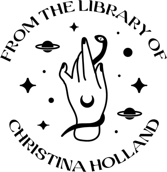 from The Library of Embossers & Stamps for Fantasy Book Readers | Custom Embosser | Custom Stamp | Ex Libris | Elevate Your Fantasy Collection of Stories and Novels (Design 6, Wood Hand Stamp)