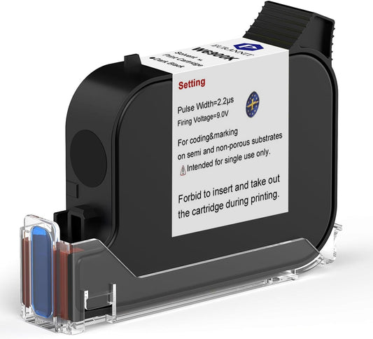 0.5" 42ml Quick-Drying W6900K Ink Cartridge for 0.5inch/12.7mm Handheld Inkjet Printer E55/E15/E98/E11/E12/E16, Black