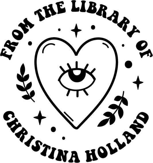 from The Library of Embossers & Stamps for Fantasy Book Readers | Custom Embosser | Custom Stamp | Ex Libris | Elevate Your Fantasy Collection of Stories and Novels (Design 7, Wood Hand Stamp)