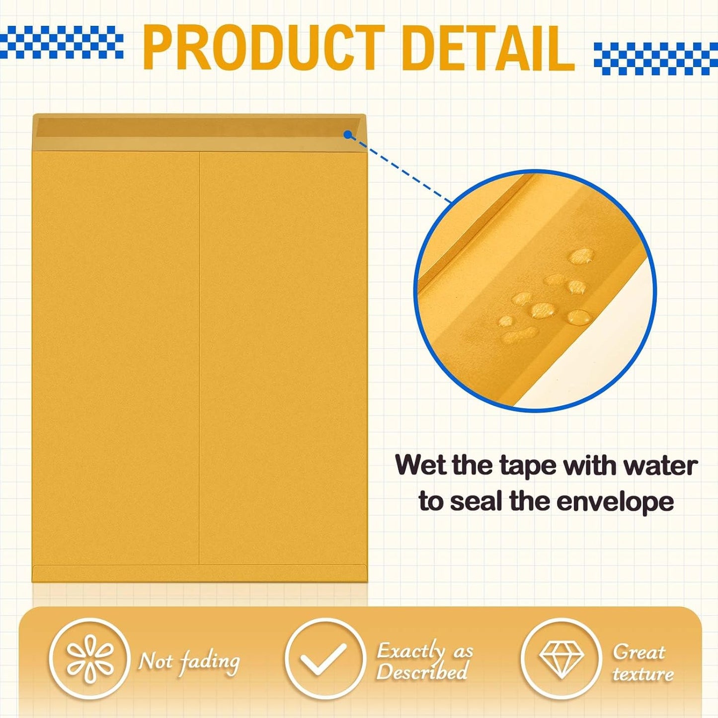 50 Pcs 16 x 20 Inch Extra Large Mailing Envelopes 32lb with Gummed Flaps, Catalog Envelopes Jumbo Craft for Mailing, Storage and Organizing Documents Office Supplie