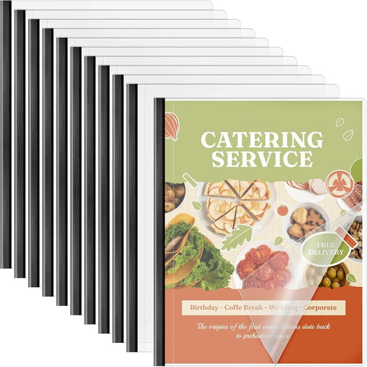 40 Pack Report Covers with Sliding Bars for Letter Size Paper, 8.5x11 Inch Clear Report Covers Presentation Folders File Document Resumes Binder for Home School Office, 70 Sheet Capacity