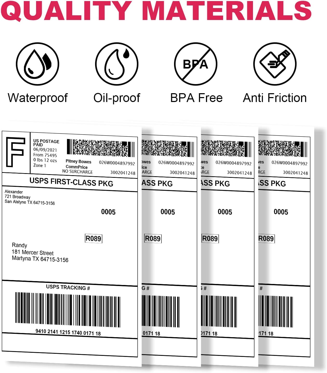 All Purpose Direct Thermal Perforated Postage Shipping Labels - 4x6 Roll, 5400 Labels for Rollo, Zebra, MUNBYN and Polono Thermal Printers (NOT for DYMO)