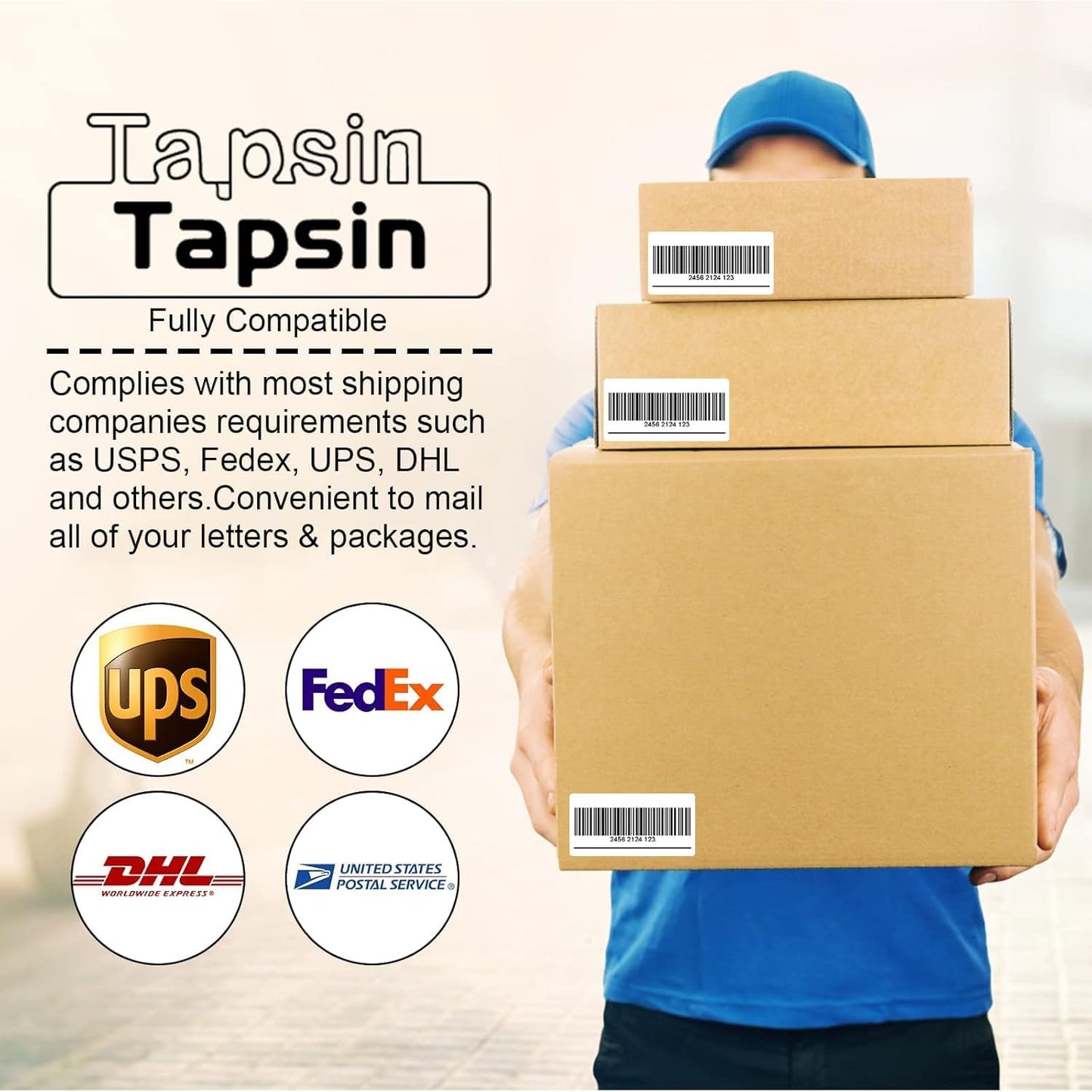 10up 50 Sheets Sticker Labels Compatible Laser/Ink Jet Shipping Labels, 2" X 4" Labels for Shipping/Mailing (500 Labels)