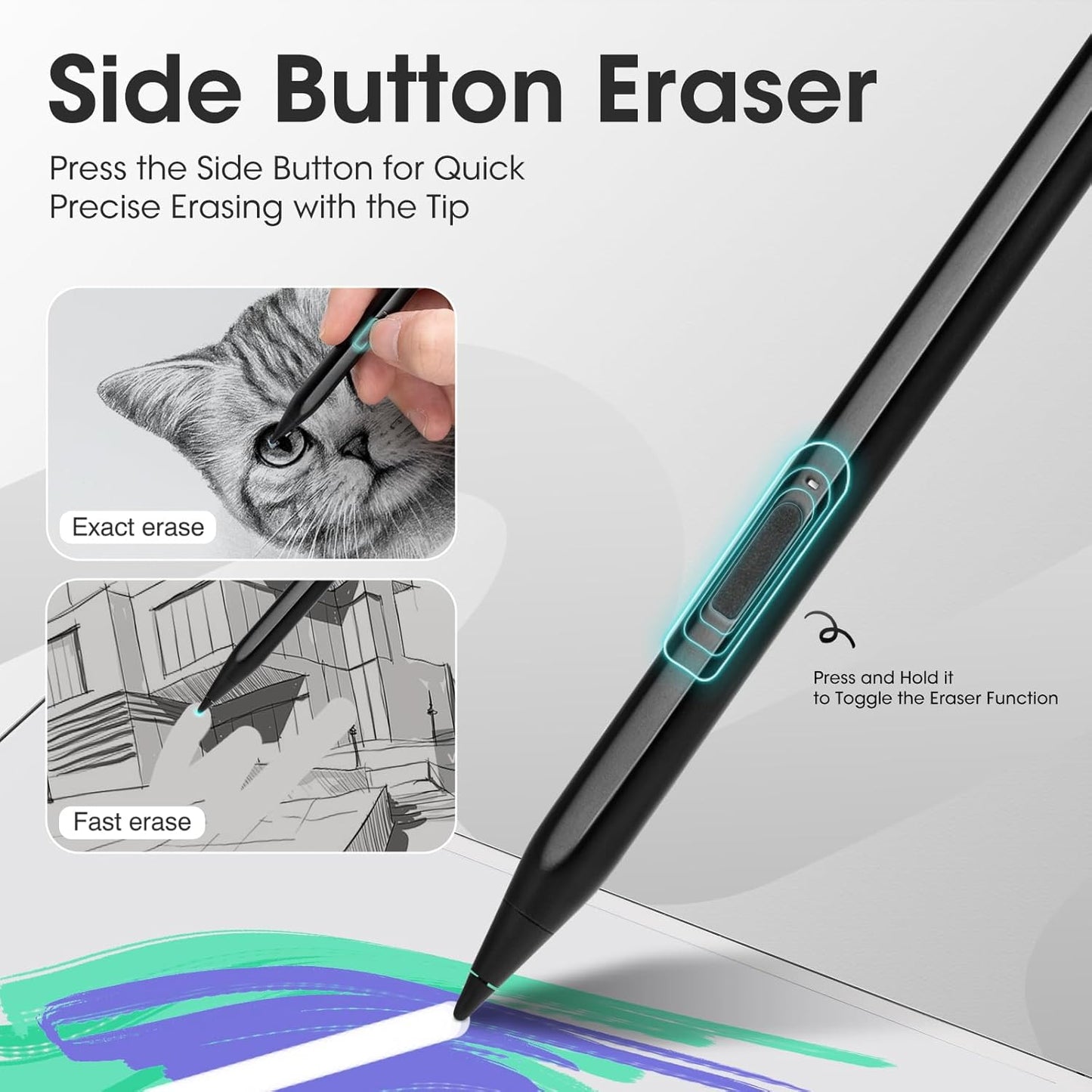 Stylus Pen for Remarkable Paper Pro with Eraser,Chargeable Magnetic Digital Replacement Pen for Remarkable Paper Pro Marker Plus,4096 Pressure for Fire Max 11 (2023 Release) & Amazon Fire HD 10, Black