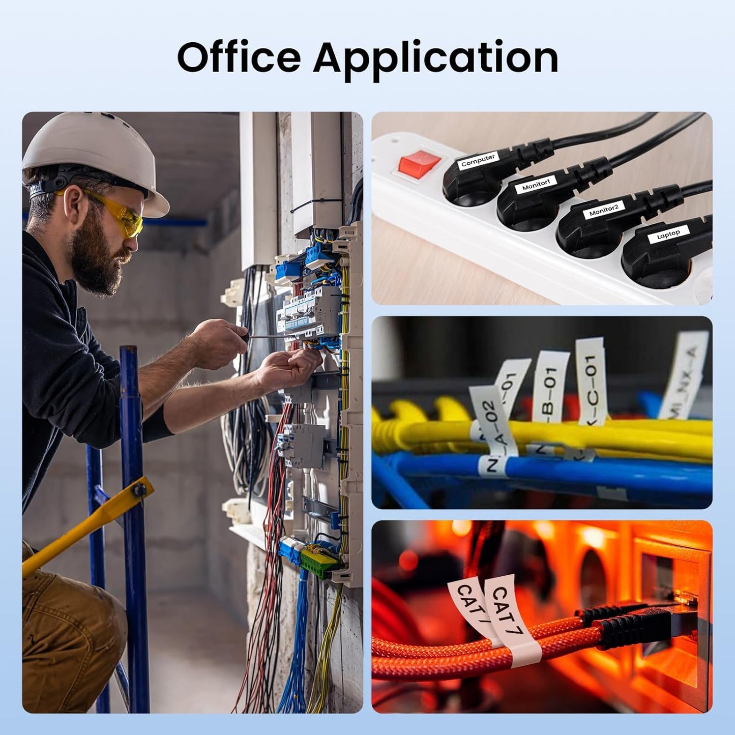 TZe-FX231 Flexible ID Laminated Cable Wire Labels 12mm 0.47 Laminated White Compatible with Brother P-Touch for Wire Wrapping and Flagging, 26.2FT/8M for PT-D210/D400/D600/H110 Label Makers