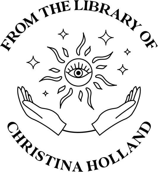 from The Library of Embossers & Stamps for Fantasy Book Readers | Custom Embosser | Custom Stamp | Ex Libris | Elevate Your Fantasy Collection of Stories and Novels (Design 18, Wood Hand Stamp)