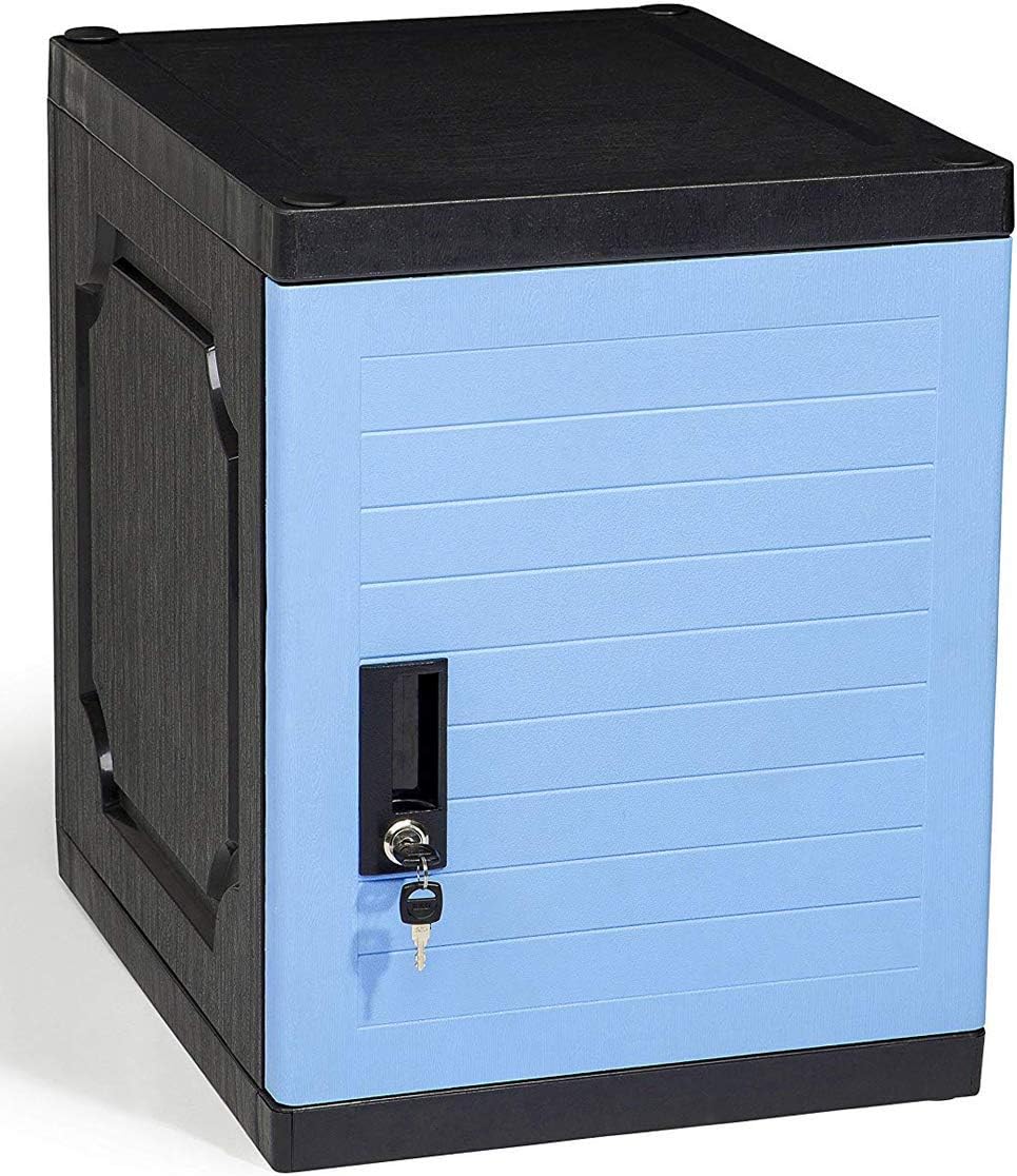 Jink Locker, Lockable Storage Cabinet 19" with Keys | Great for Kids, Home, School, Office or Outdoor | Toy Box, Footlocker, Bedside Dresser/Nightstand, Sports or Gym (Blue)