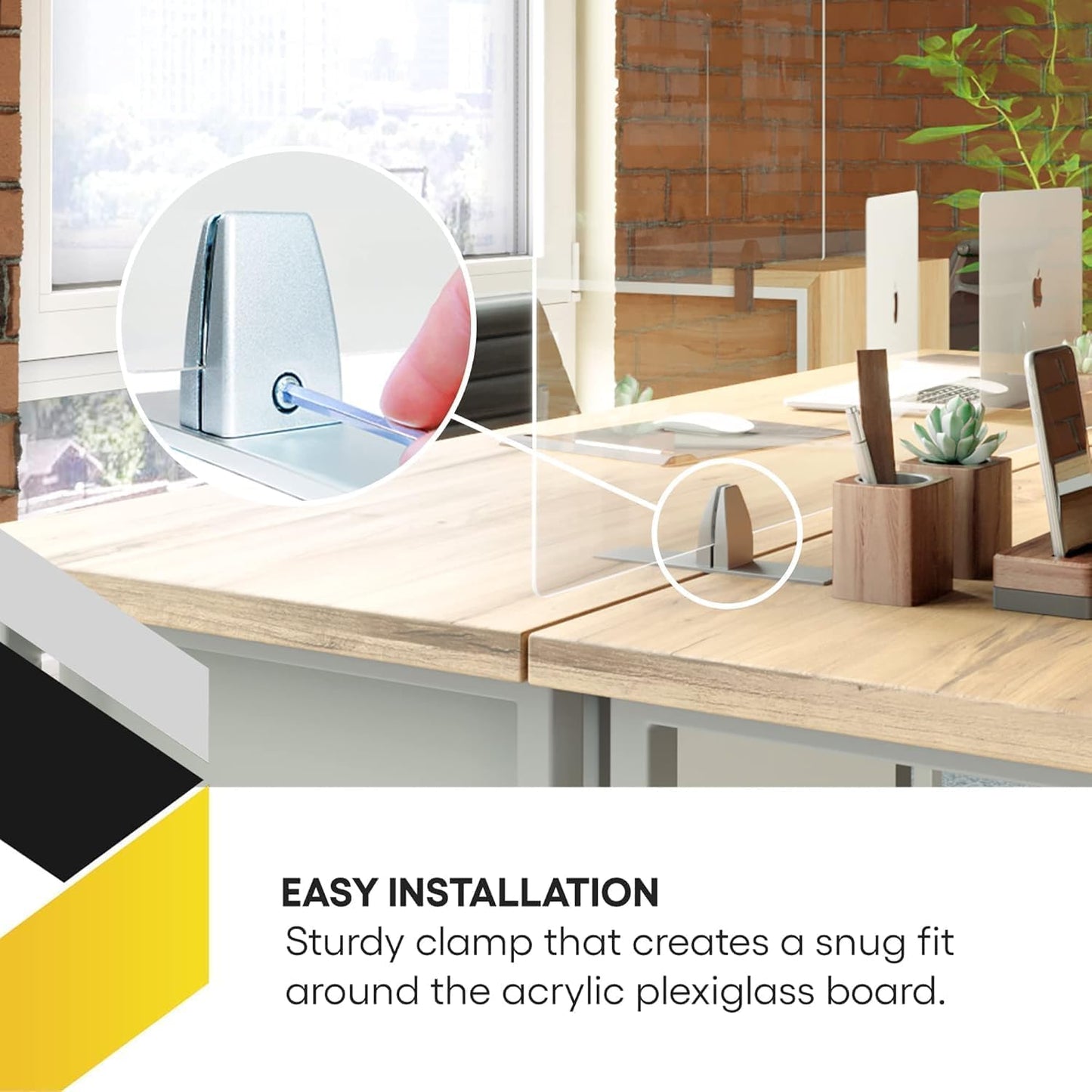 OBEX Acrylic Free Standing Screen, Divider for Desk Privacy Home & Office Partitions for Table Top Workstation, Portable Cubicle Panel for Work, 12" x 60", Frosted