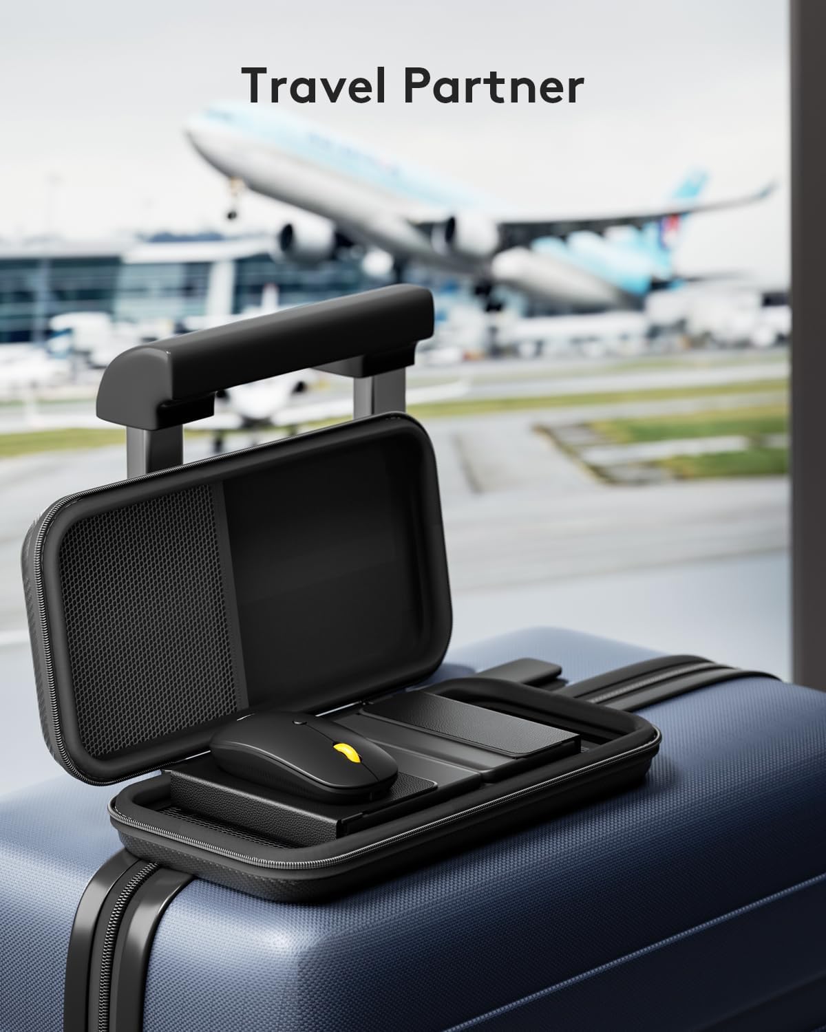 Foldable Keyboard and Mouse, Samsers Folding Bluetooth Keyboard Combo, 2.4G + BT5.0 x 2, Full-Size Portable Travel Keyboard & USB-C Rechargeable Wireless Mouse for iOS Android Windows Mac OS