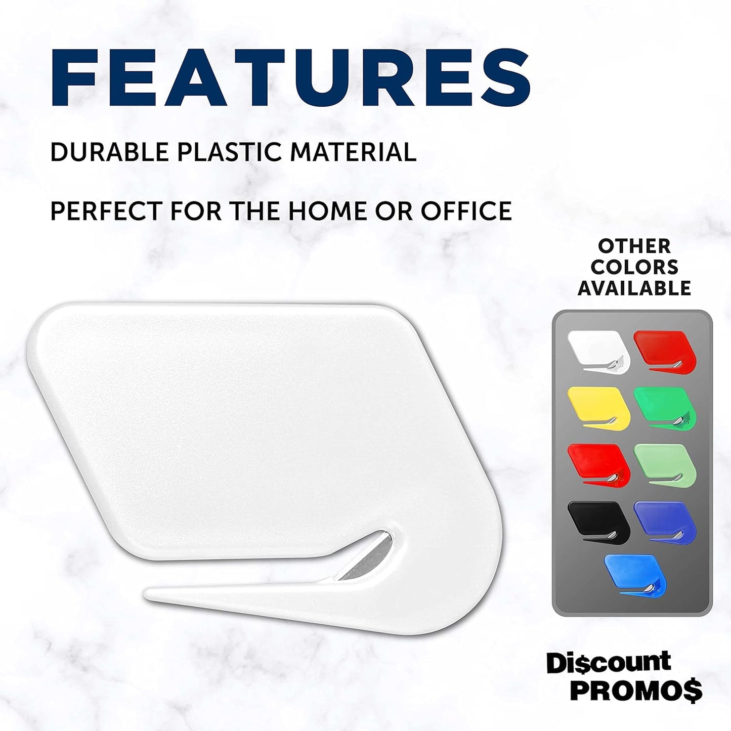 Translucent Plastic Letter Openers Set of 10, Bulk Pack - Perfect for Home or Office - White