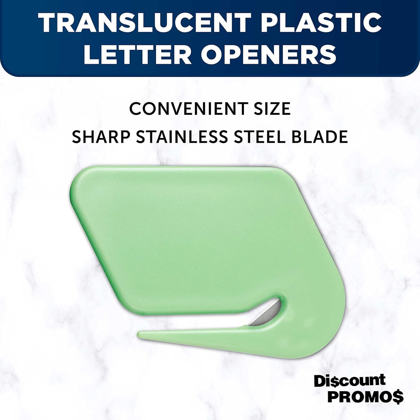 Translucent Plastic Letter Openers Set of 10, Bulk Pack - Perfect for Home or Office - Green