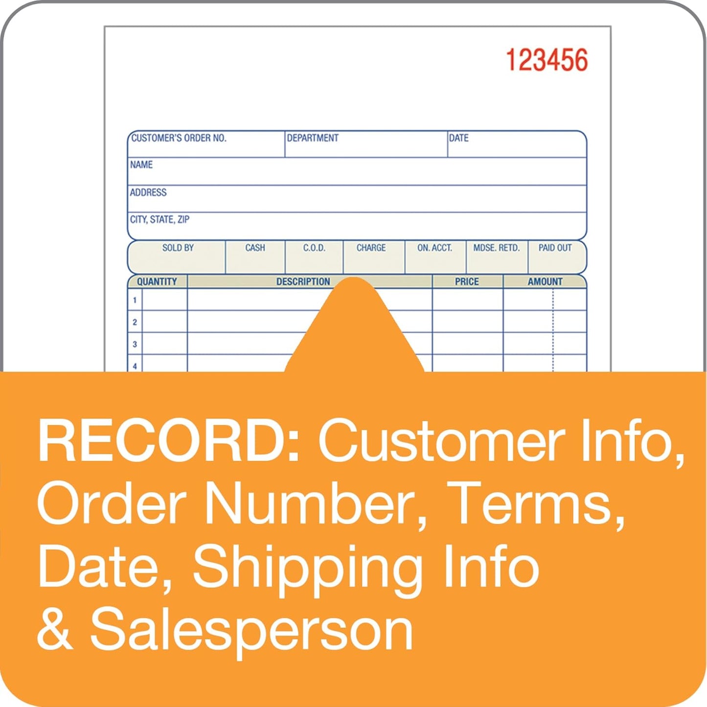 Adams Sales Order Book, 3-Part Carbonless, White/Canary/Pink, 5-9/16" x 8-7/16", 50 Sets (TC5805) (Pack of 2)