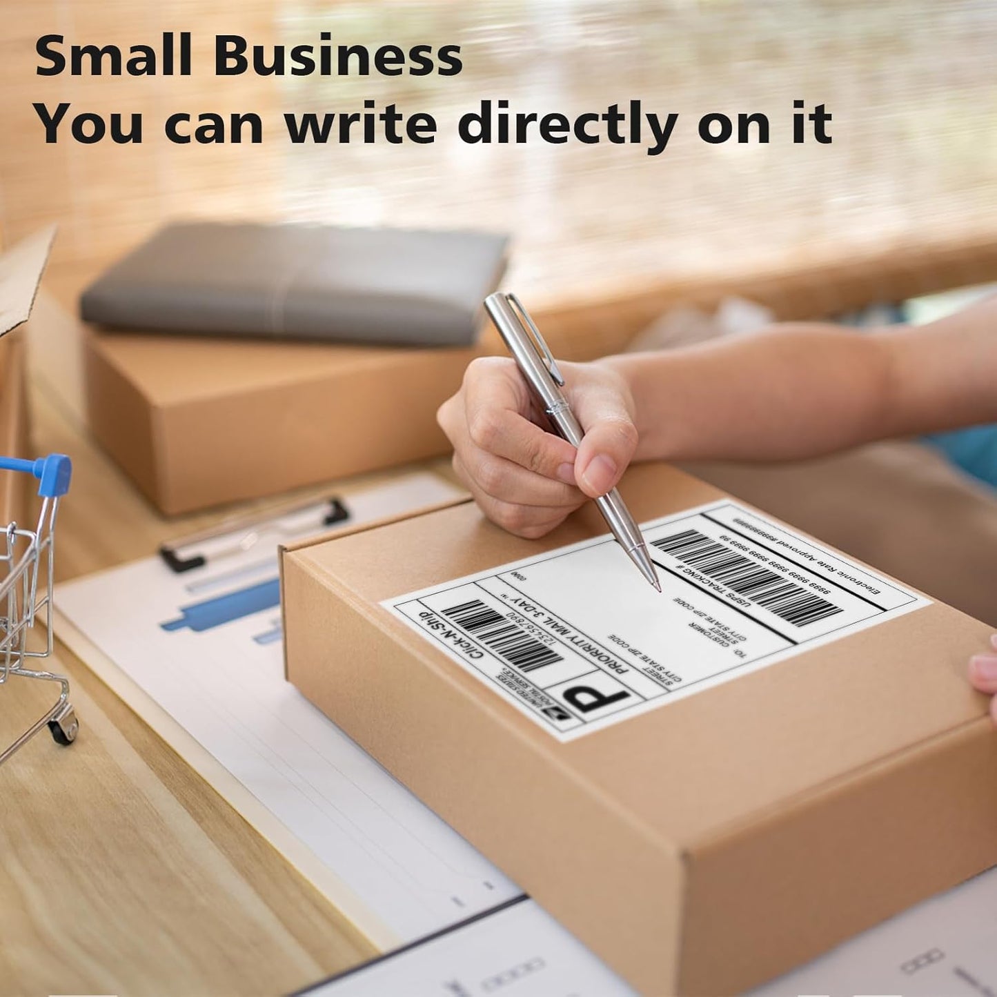 DGBDPACK 4"x6" Direct Thermal Shipping Labels 2400 Lables/8 Roll (300 Pcs per Roll) Compatible with Zebra Rollo Beeprt Printer Permanent Adhesive