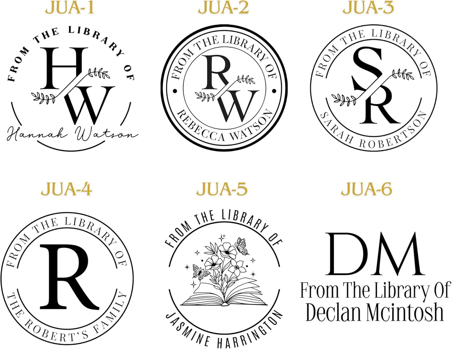 Custom Personalized Book Stamp Wood Handle from The Library of Ex Libris Stamper Name Stamps for Books Bookplate Book Lovers (Wood Handle Stamp 1 Piece)