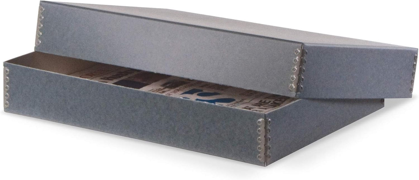 Gaylord Archival Blue/Grey Newspaper Preservation Box - 13W x 18L x 3"H