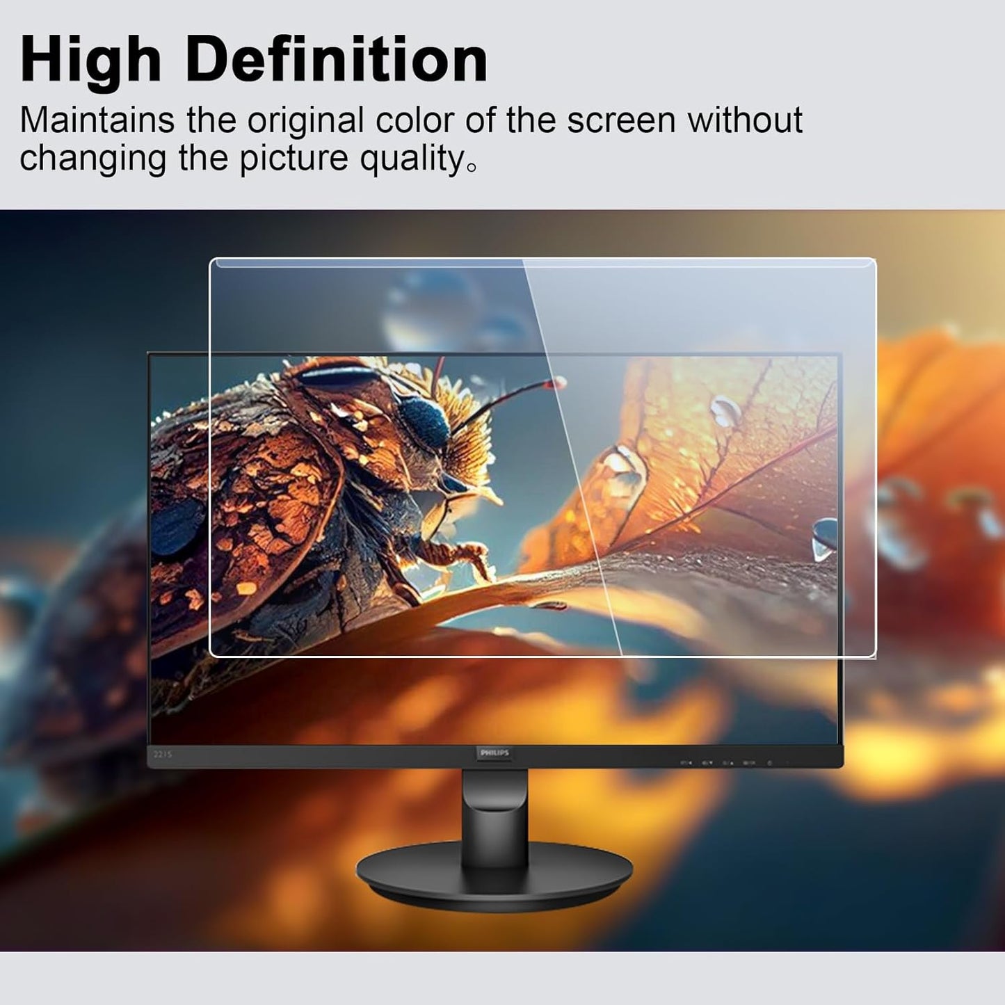 27-28 Inch Blue Light Filter for Computer Monitor, Computer Screen Blue Light Blocker Panel (24.8''x14.6'') for Widescreen Desktop LCD TV PC Monitor, HD Not Anti-Glare